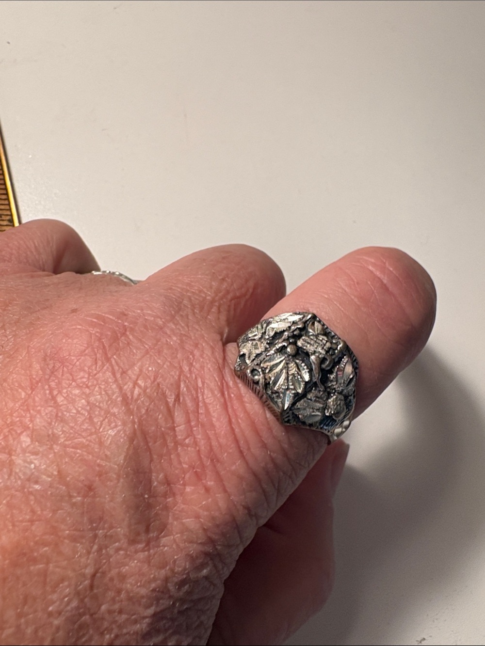 Vintage men’s Black Hills, silver ornate ring